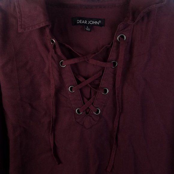 Dear John Long Sleeve Lace Up Top - Picture 3 of 6